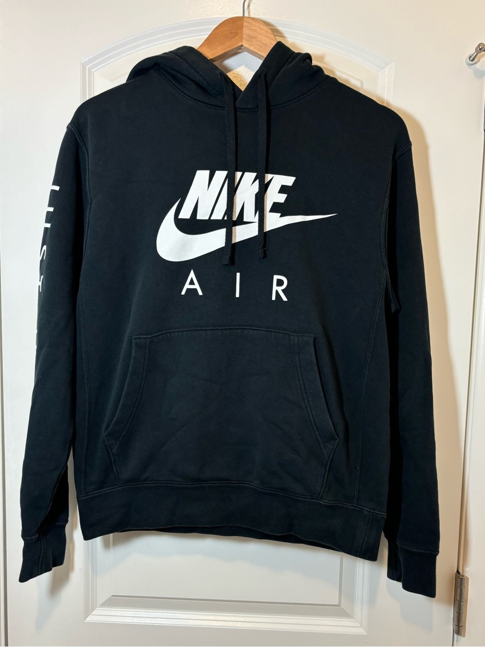 Nike Black Hoodie with White Nike Air Logo